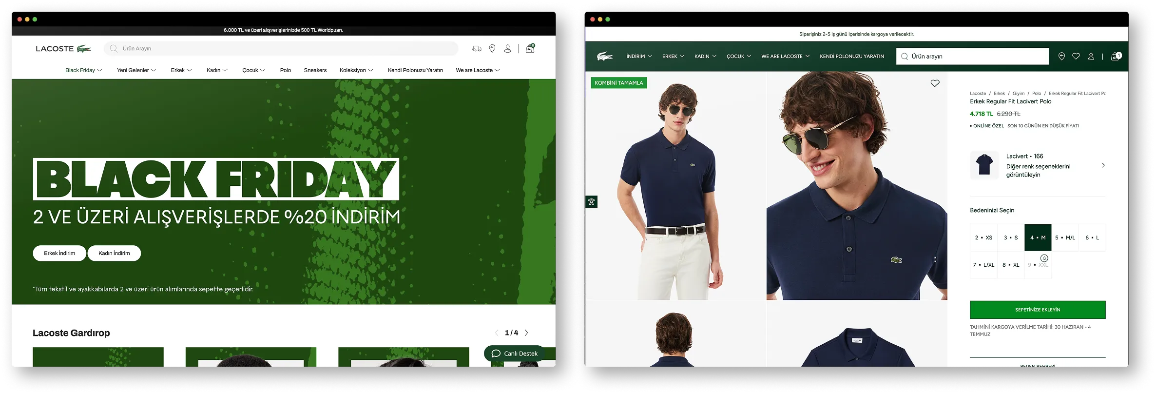 Akinon E-commerce Experience — Lacoste (web)