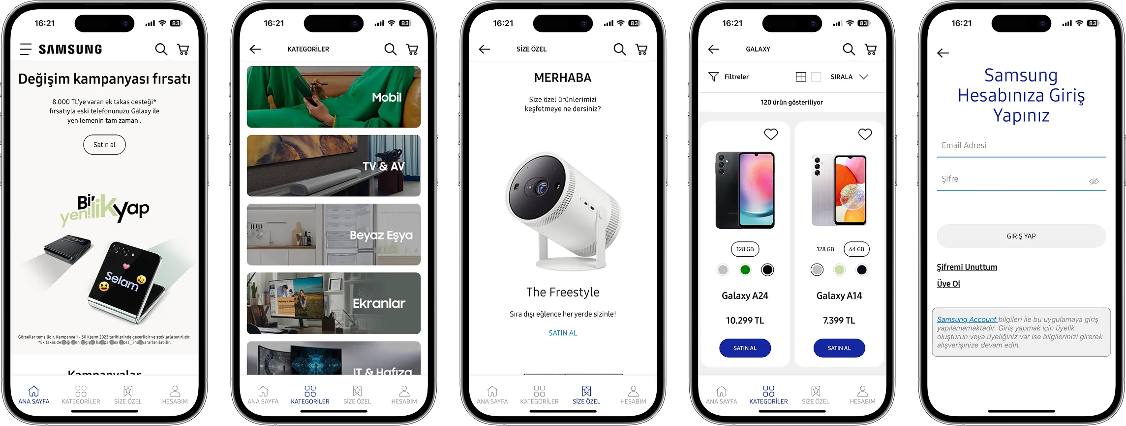Akinon E-commerce Experience — Samsung (app)