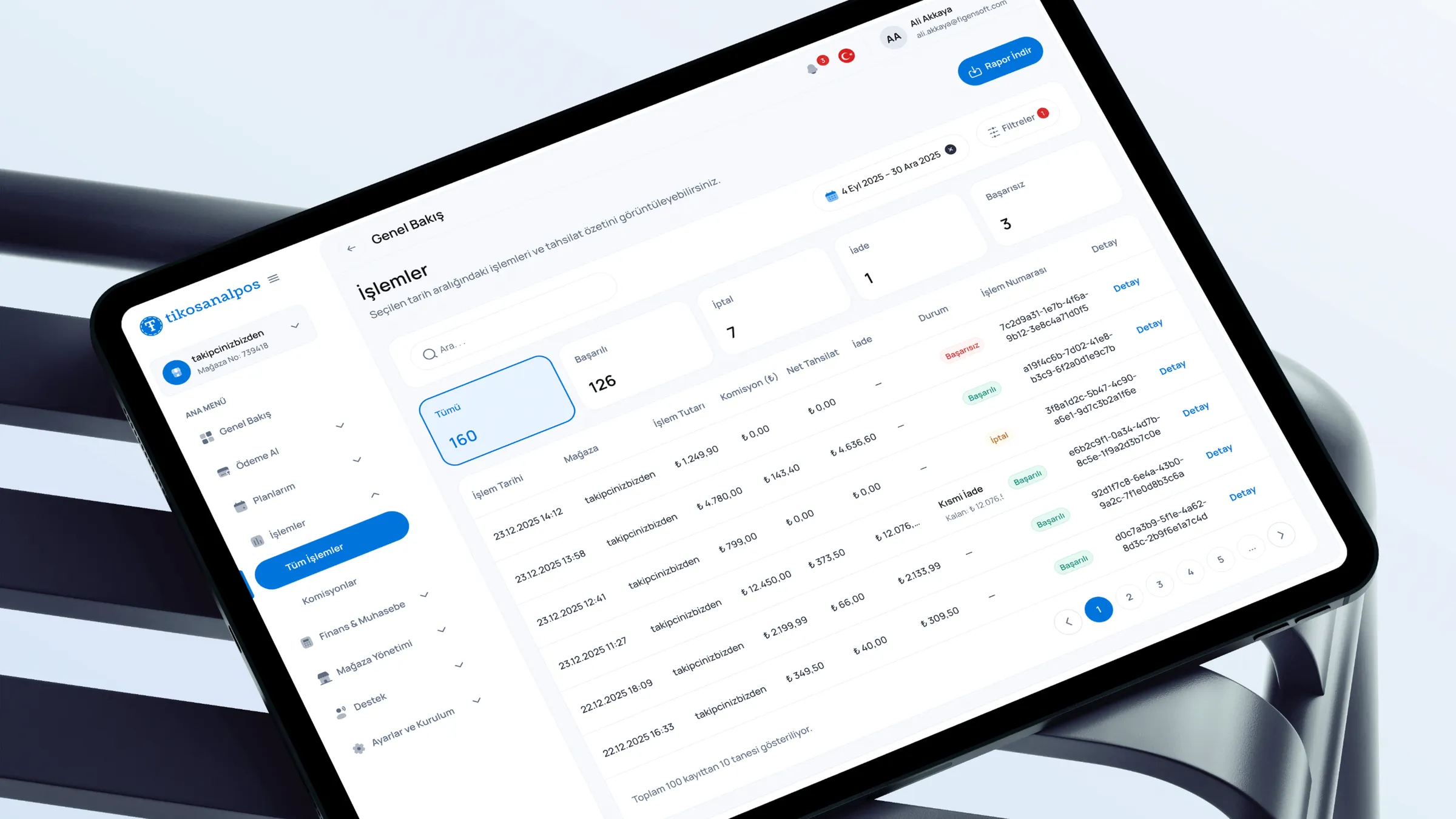 Tiko Sanal POS Dashboard — 1